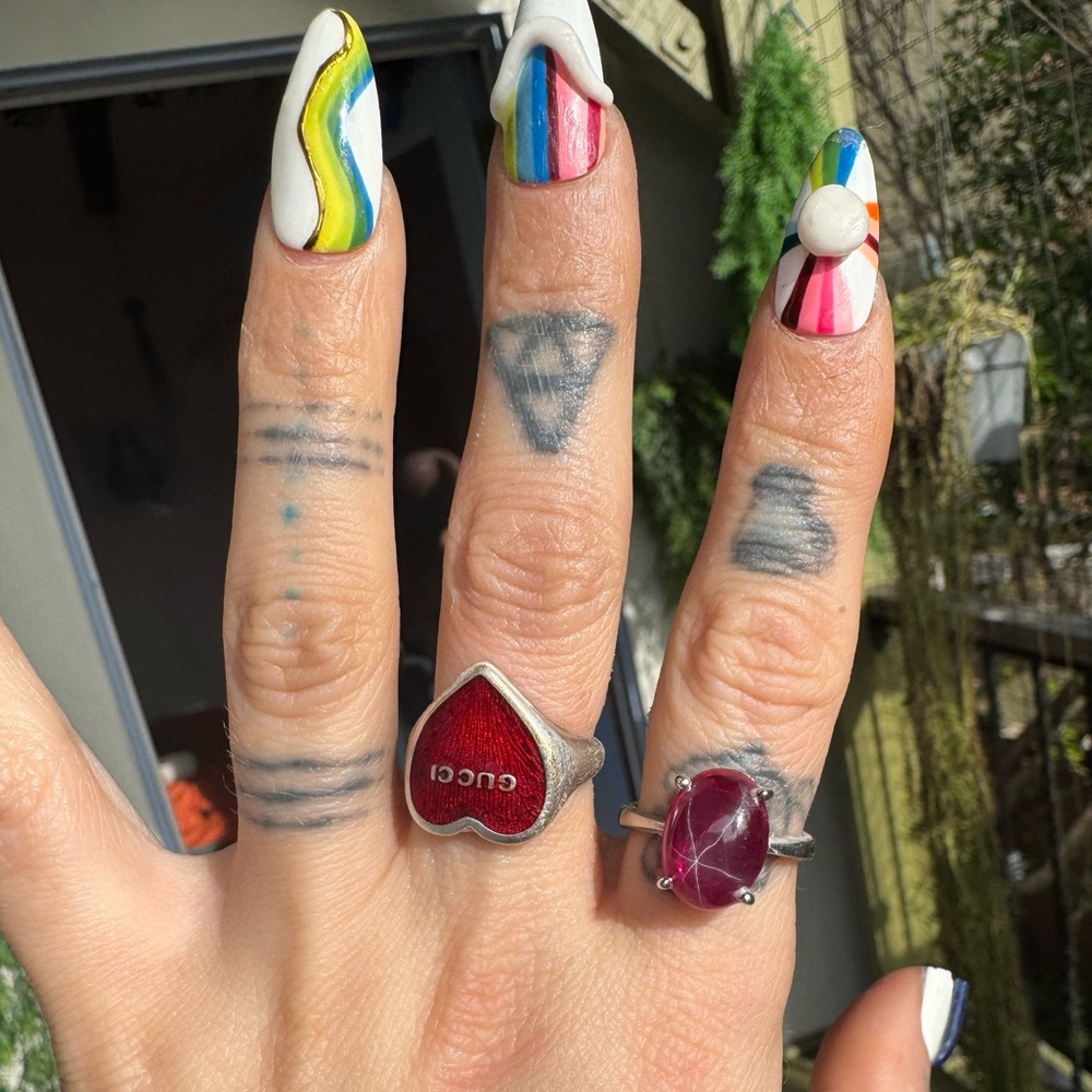 Aaa Quality Star Ruby Ring Sterling Silver Pink S… - image 2